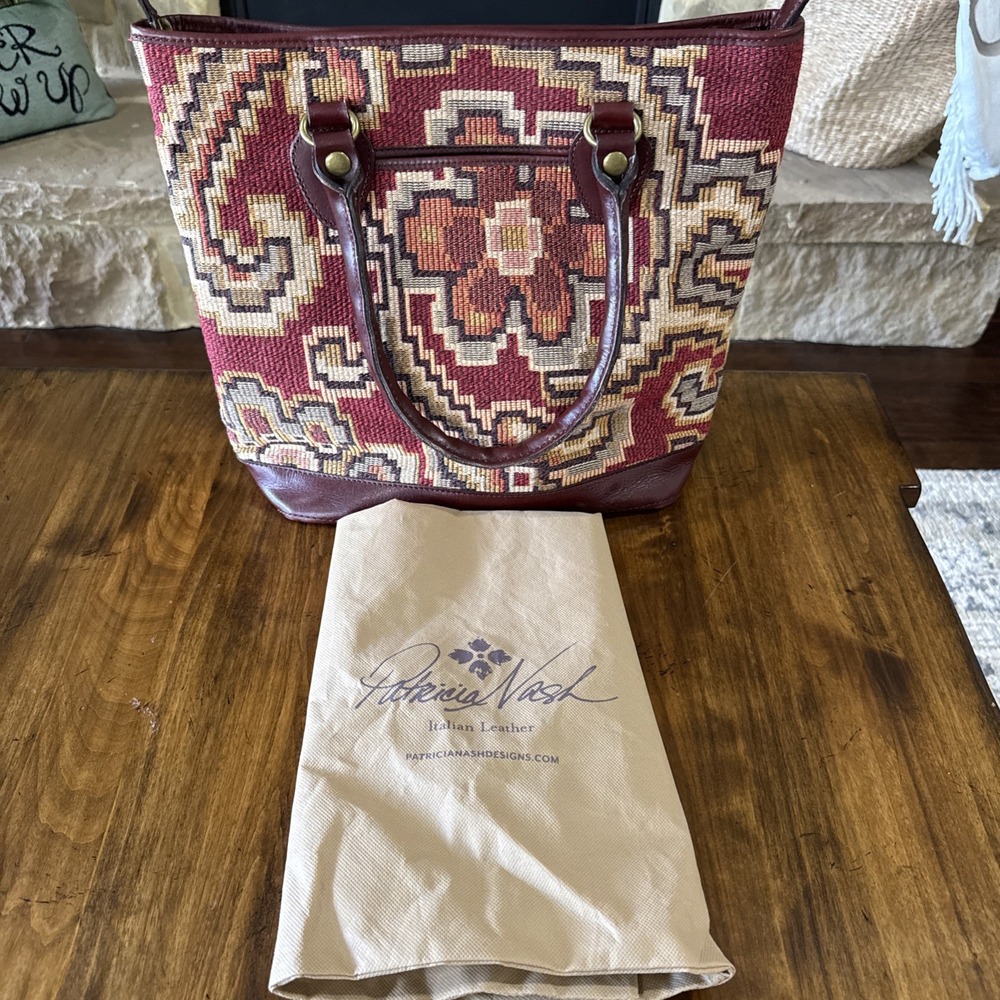 Patricia Nash Peruvian Tapestry Sungaro Tote With Dust Bag